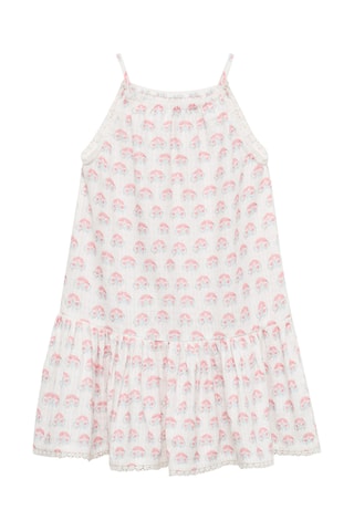 Robe bretelles broderie florale - Blanc