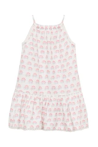 Robe bretelles broderie florale - Blanc