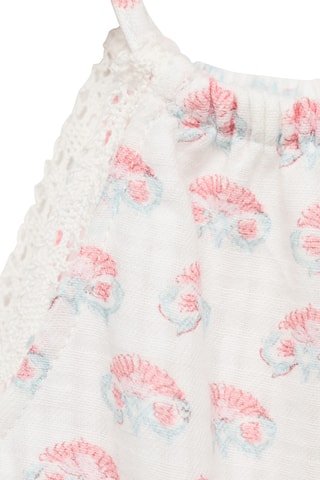 Robe bretelles broderie florale - Blanc