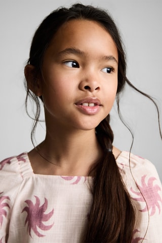 Blouse crop imprimée - Rose