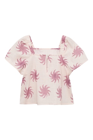 Blouse crop imprimée - Rose
