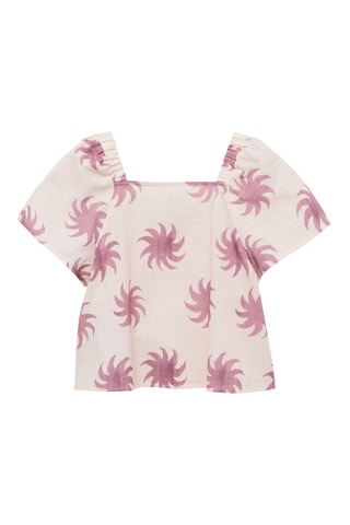 Blouse crop imprimée - Rose