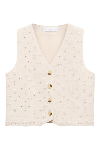 Gilet brodé miroirs - Gris clair