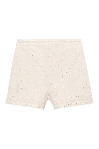 Short miroirs brodés - Gris clair