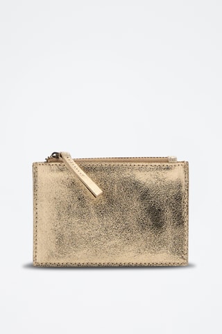 Porte-monnaie cuir métallisé - Doré
