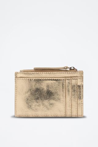 Porte-monnaie cuir métallisé - Doré