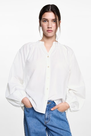 Chemise manches bouffantes - Blanc cassé