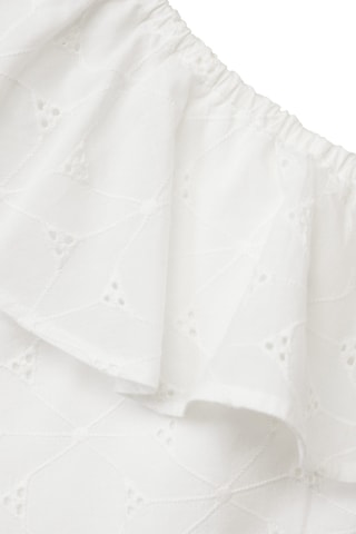 Blouse asymétrique brodée - Blanc