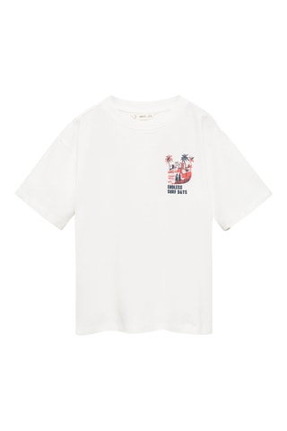 T-shirt imprimé surf - Blanc cassé