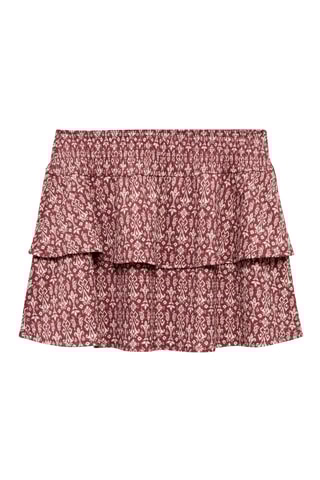 Jupe imprimée volants - Bordeaux