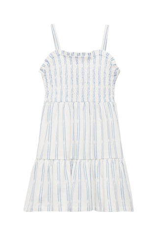 Robe rayures volants - Blanc cassé