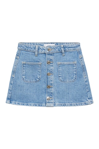 Jupe denim boutons - Bleu