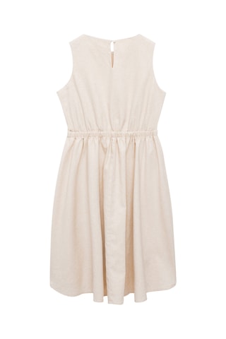 Robe lin détail froncé - Gris clair