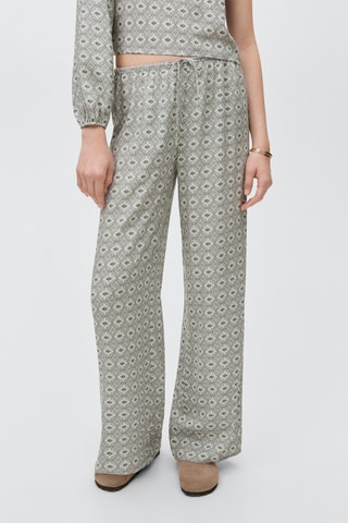 Pantalon fluide imprimé - Gris clair