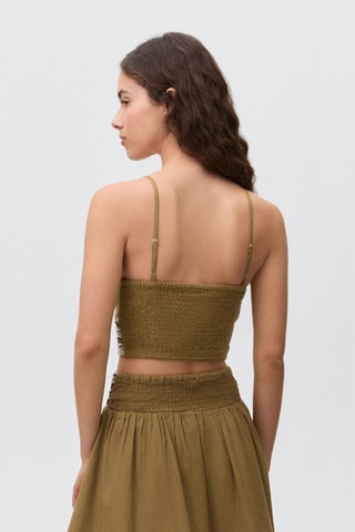 Top coton lin - Olive