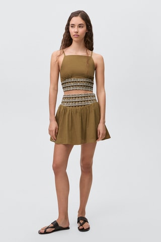 Top coton lin - Olive