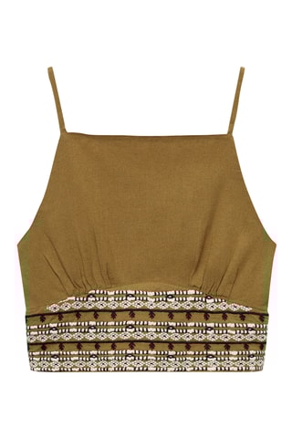 Top coton lin - Olive