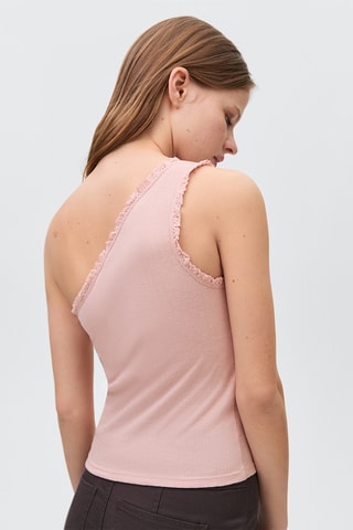 Top asymétrique dentelle - Bleu marine