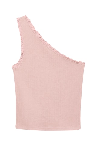 Top asymétrique dentelle - Bleu marine