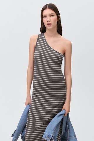 Robe longue asymétrique - Gris