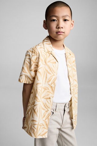 Chemise coton manches courtes - Ocre