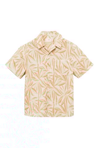 Chemise coton manches courtes - Ocre