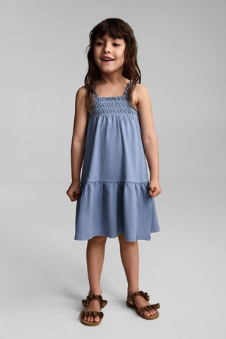 Robe jean col Claudine - Bleu