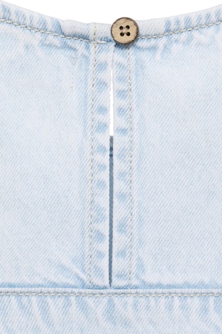 Blouse denim volant - Bleu clair