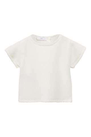 Pull-over manches courtes - Blanc cassé