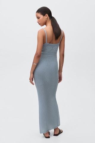 Robe longue crochet - Blanc cassé