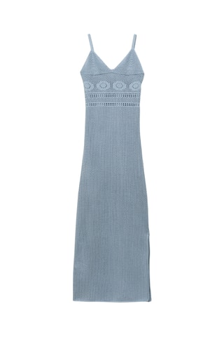 Robe longue crochet - Blanc cassé