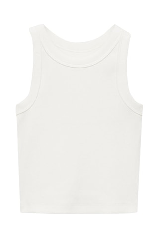 Crop top maille - Blanc cassé