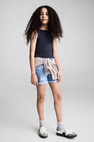 Crop top maille - Blanc cassé