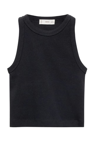 Crop top maille - Blanc cassé