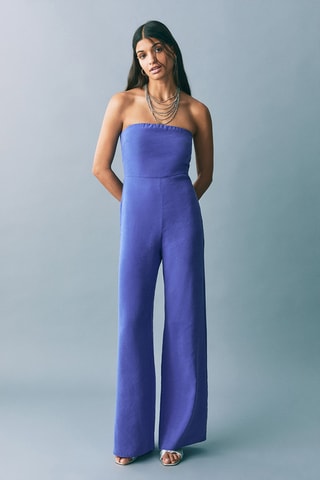 Combi-pantalon bustier - Bleu électrique