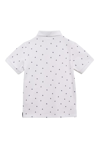 Polo coton imprimé - Blanc cassé