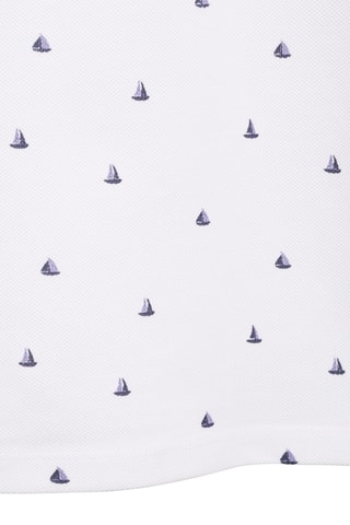 Polo coton imprimé - Blanc cassé