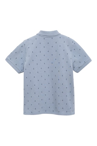 Polo coton imprimé - Blanc cassé