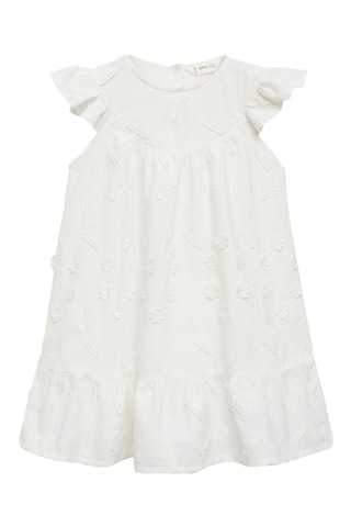 Robe brodée fleurs - Blanc