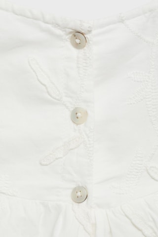 Robe brodée fleurs - Blanc