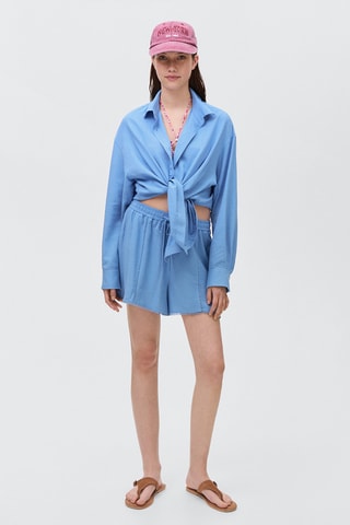 Short lin cordon - Bleu clair