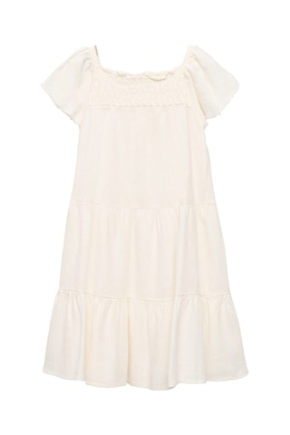 Robe lin volantée - Blanc