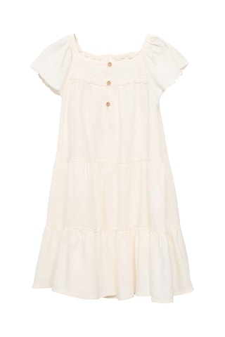 Robe lin volantée - Blanc