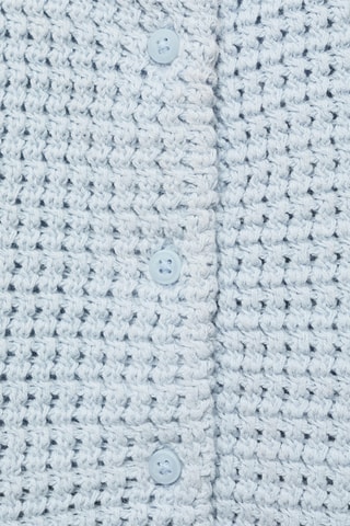 Top maille boutons - Bleu clair