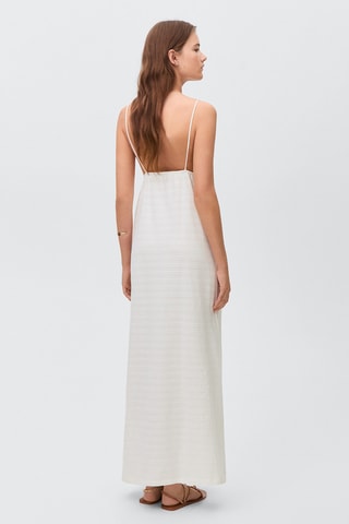 Robe longue texturée - Blanc cassé