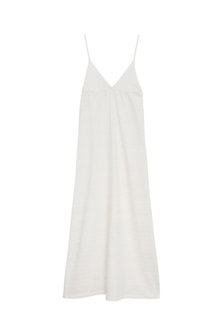 Robe longue texturée - Blanc cassé