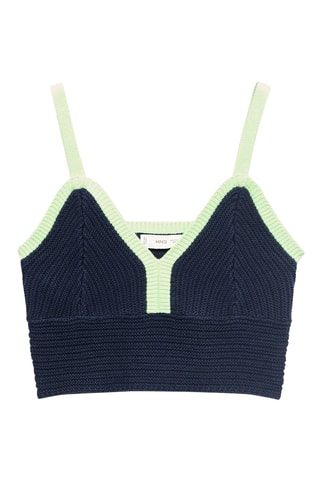 Top crochet contraste - Bleu marine