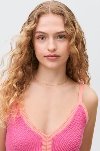 Top crochet contraste - Bleu marine