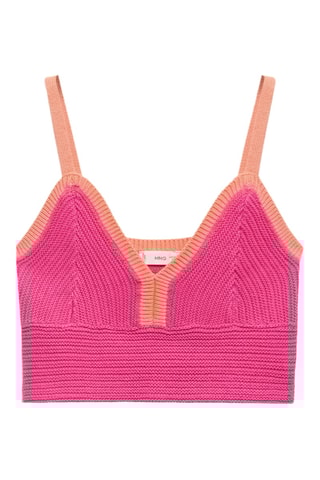 Top crochet contraste - Bleu marine