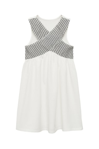 Robe cache-coeur brodée - Blanc cassé